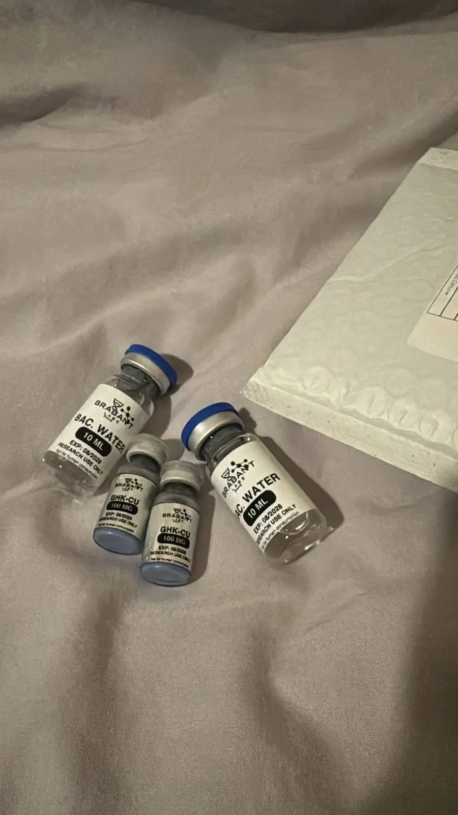 GHK-Cu 100 mg and bacteriostatic water 10 ml from an order